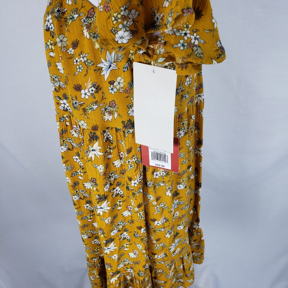Mossimo Dress or Long Blouse Top Gold Flor… - Picture 10 of 14